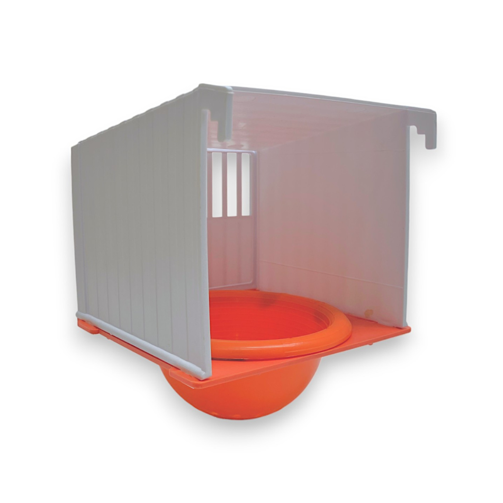[88151121] Nistkasten Nr. 1 + Nestvrac (Weiß / Orange)