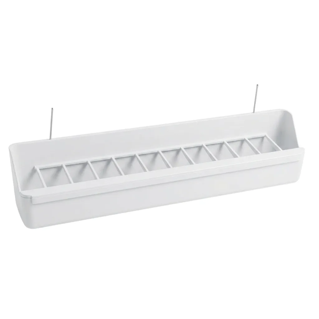 [Art. 52W] Mangeoire avec crochets et grille - 30 cm (Blanc)